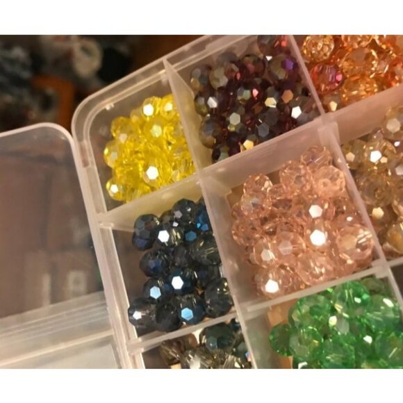 8mm Round Glass Beads for Jewelry Making Faceted 450pcs Like Rainbow Crystal - Picture 2 of 3